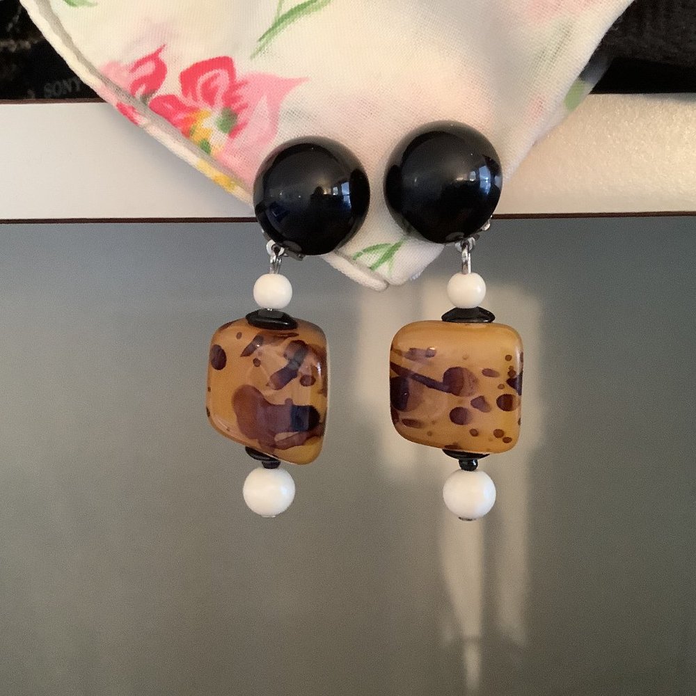 Angela Caputi Butterscotch Resin Drop Earrings